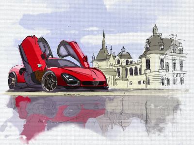 Zwei Italiener beim Concours d’Élégance in Chantilly