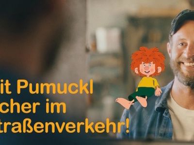 Pumuckl erklärt Kindern sicheres Verhalten im Straßenverkehr